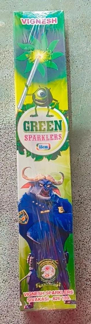 15 cm Green Sparkler